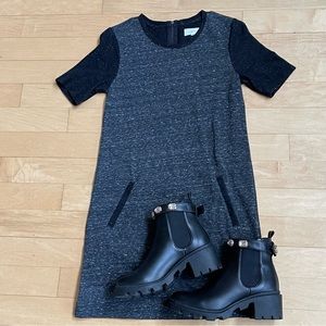 Lou & Grey Black and Gray Dress - Size SMALL